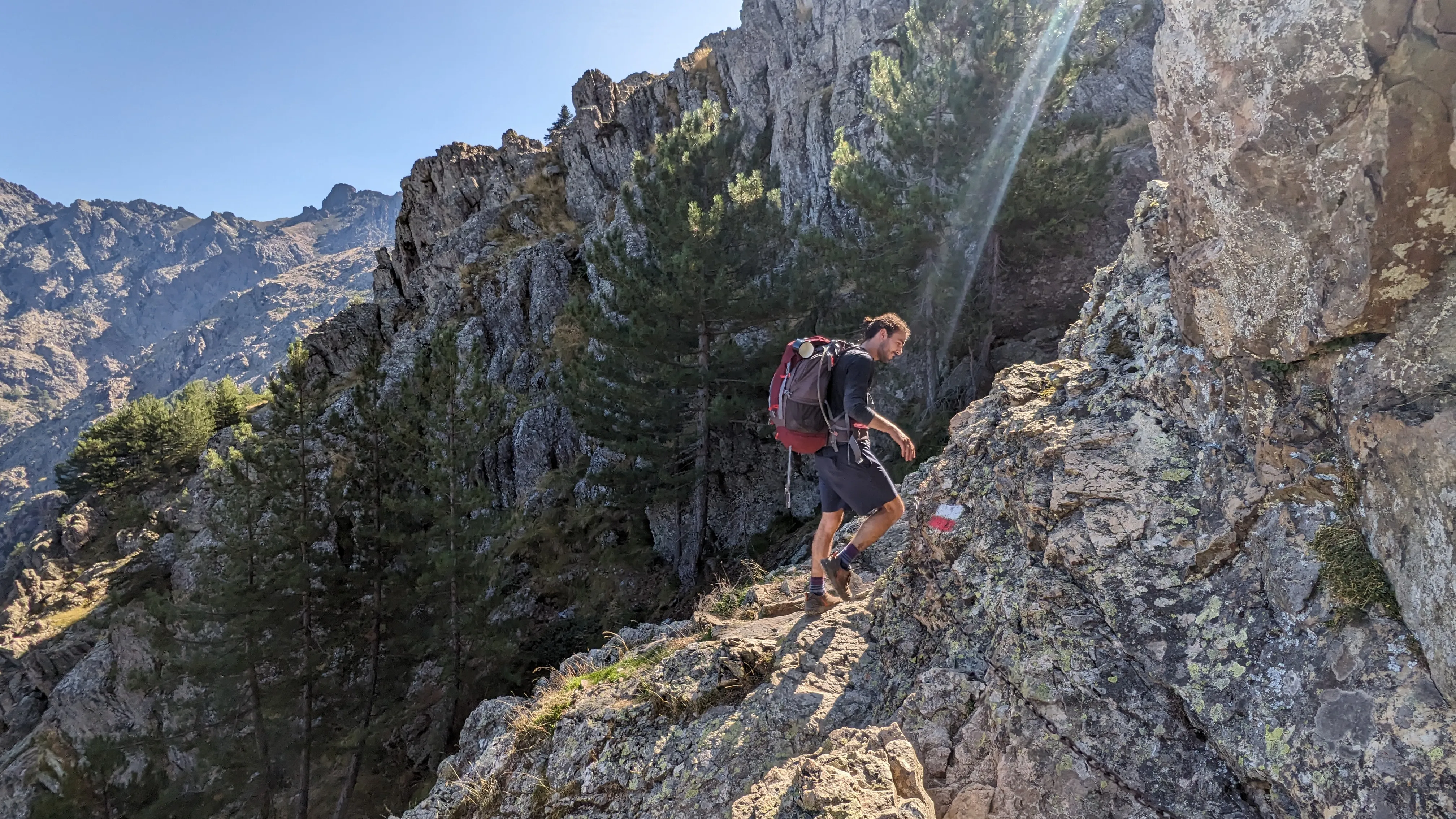 A section of via ferrata on the GR20