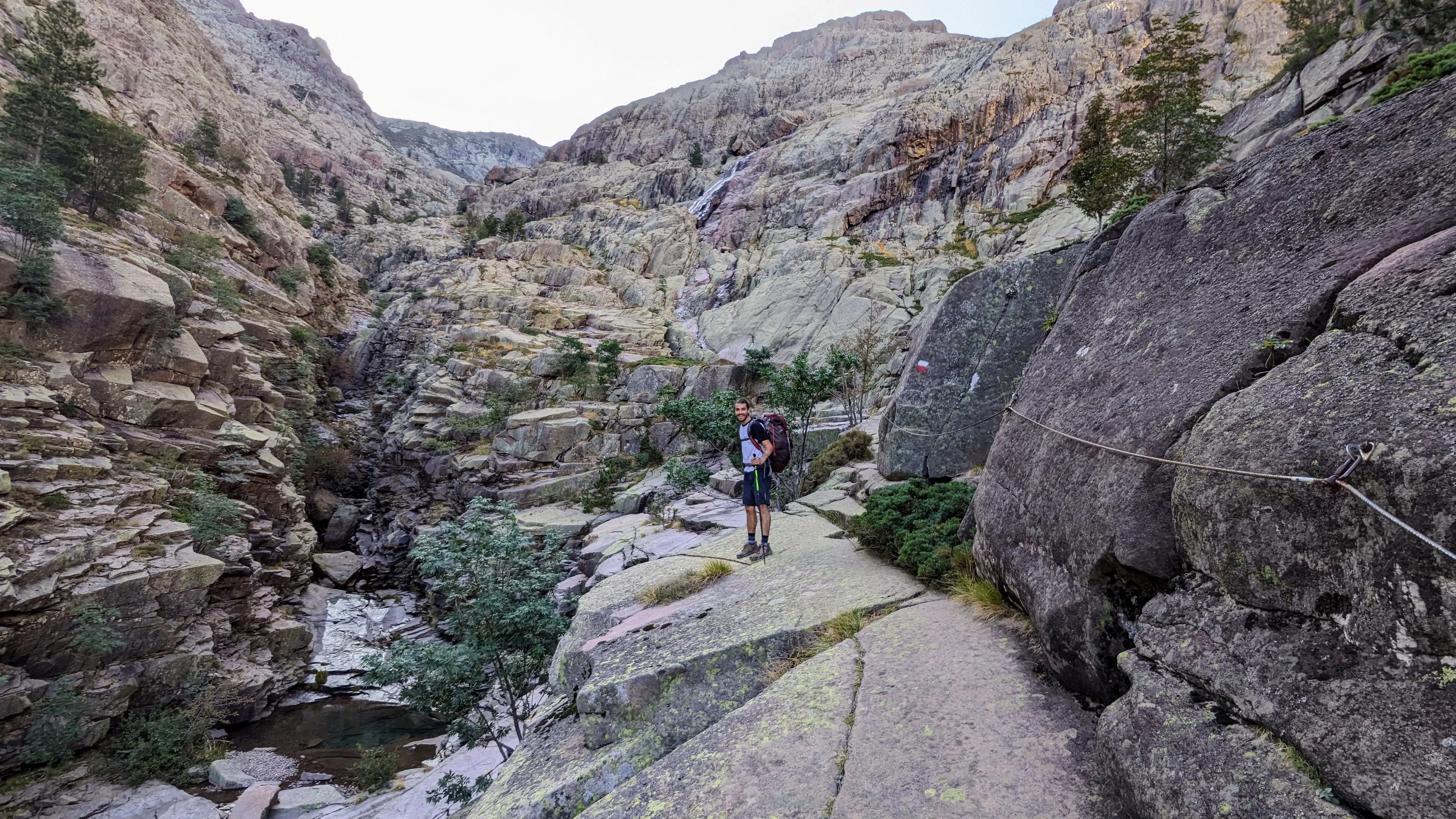 Rocky canyon on stage 3 of the GR20