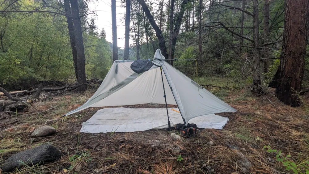 A poncho tarp