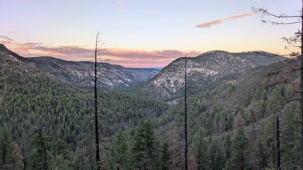 View of the West Fork of the Gila River from the climb up Turkey Creek Trail to McKenna Park